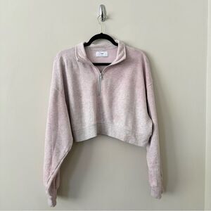 Aritzia-Tna Cropped Tie Dye 1/4 Zip Pullover (Size:Large)